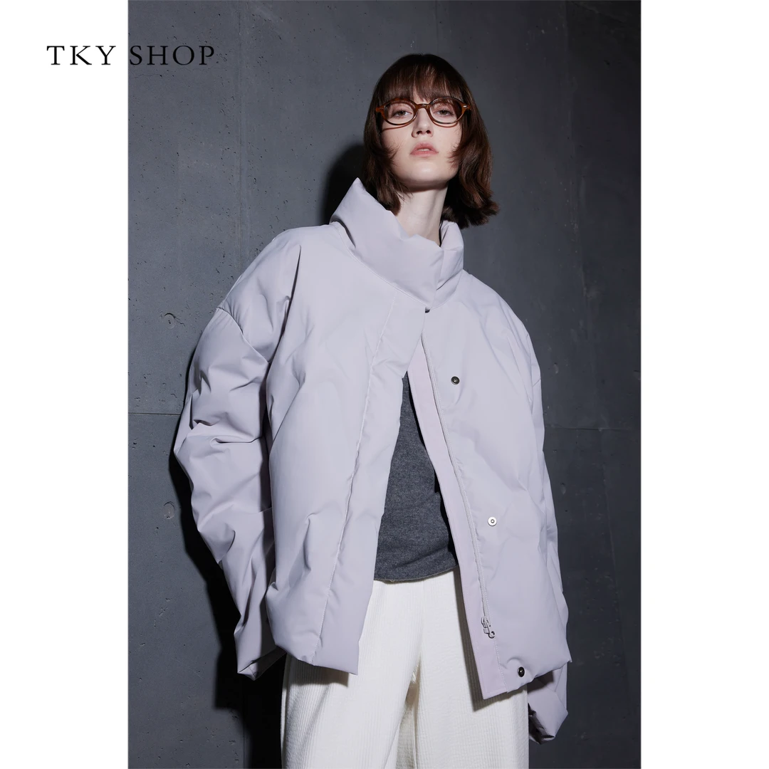 TKYSHOP【商场同款】短款立领羽绒服2024冬新款鸭绒服 10H1HA07U037