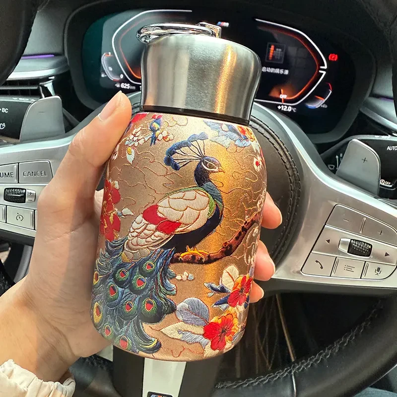 316不锈钢国风小胖丁保温杯子户外便携提环口袋杯车载随手杯简约