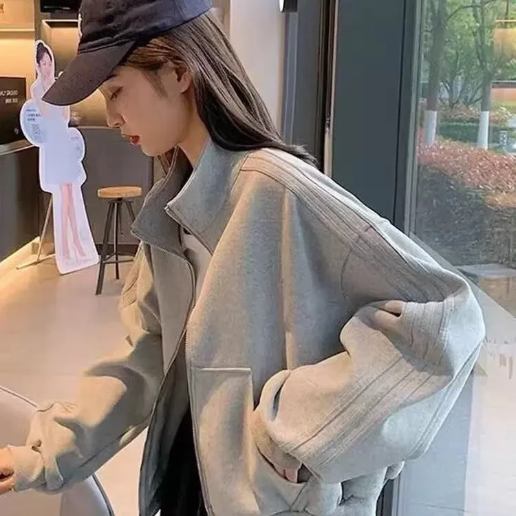 短款运动外套女2025春秋新款棒球服休闲显瘦夹克开衫上衣宽松百搭
