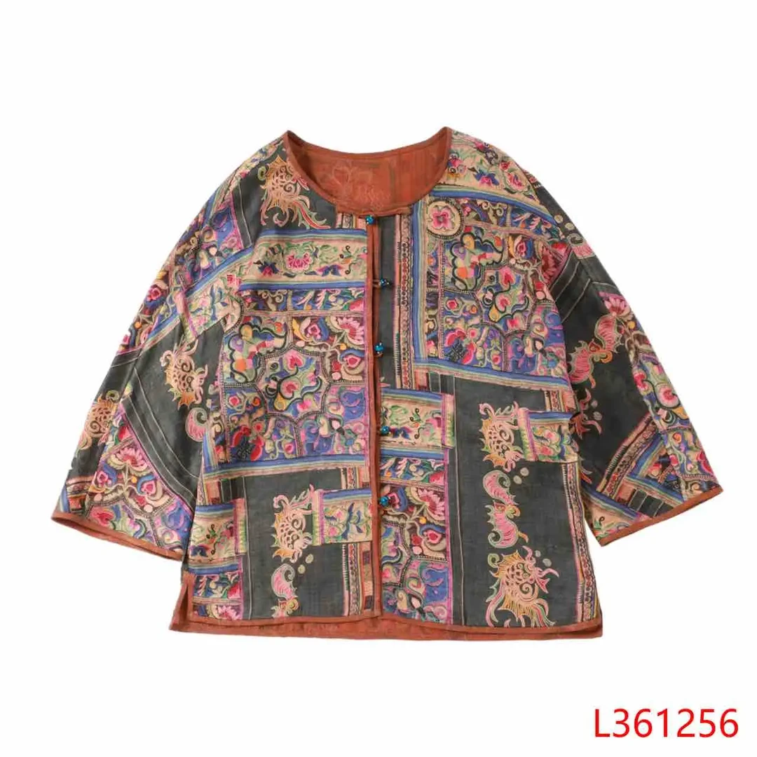 洋   新中式  风  361256 湖丝 百家衣外套