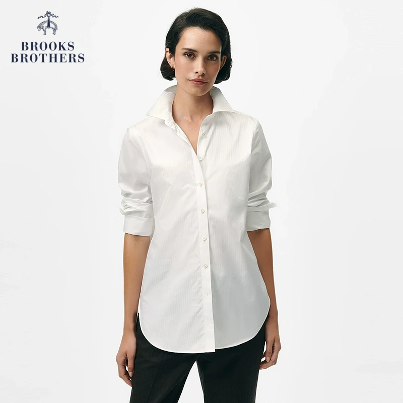 Brooks Brothers/布克兄弟【欧若风】女士25春奢华面料肌理条纹衬衫