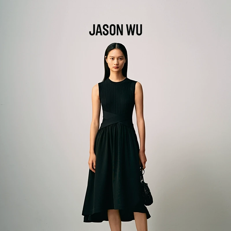 【爆款推荐】JASONWU秋季新款针织拼接裙子出席正式温婉小众女装