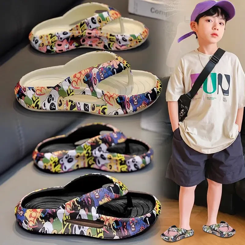 阿童木男童拖鞋夏款2025新款儿童室内洗澡防滑人字拖沙滩凉拖男孩