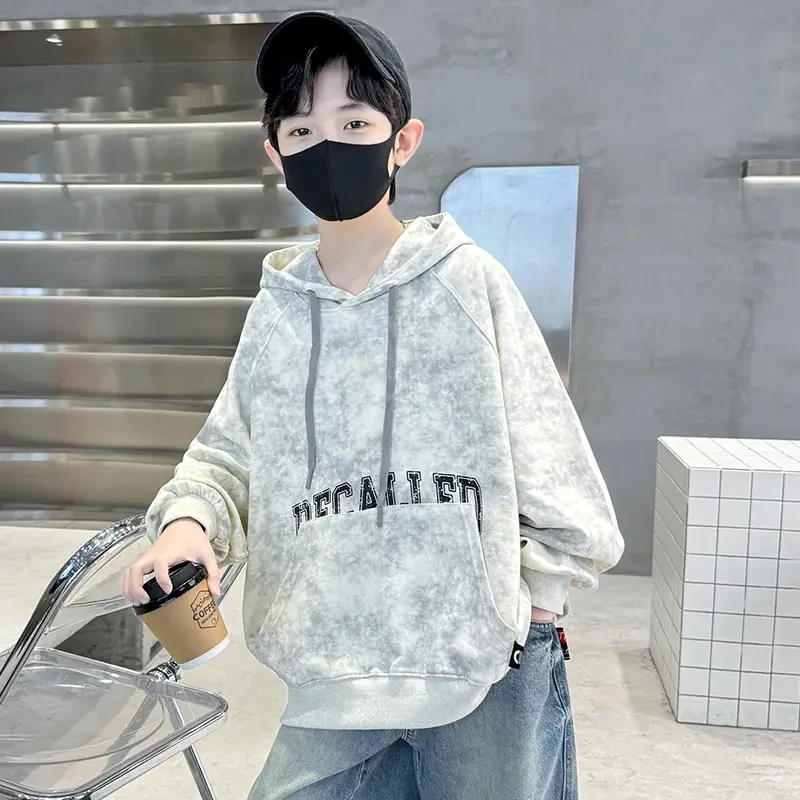 男童连帽卫衣6-15岁潮款中大童男孩春秋季儿童春装打底上衣洋气