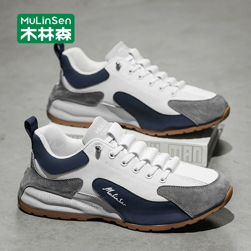 木林森鞋子男鞋2025新款秋季网面透气休闲运动鞋男一脚蹬阿甘潮鞋