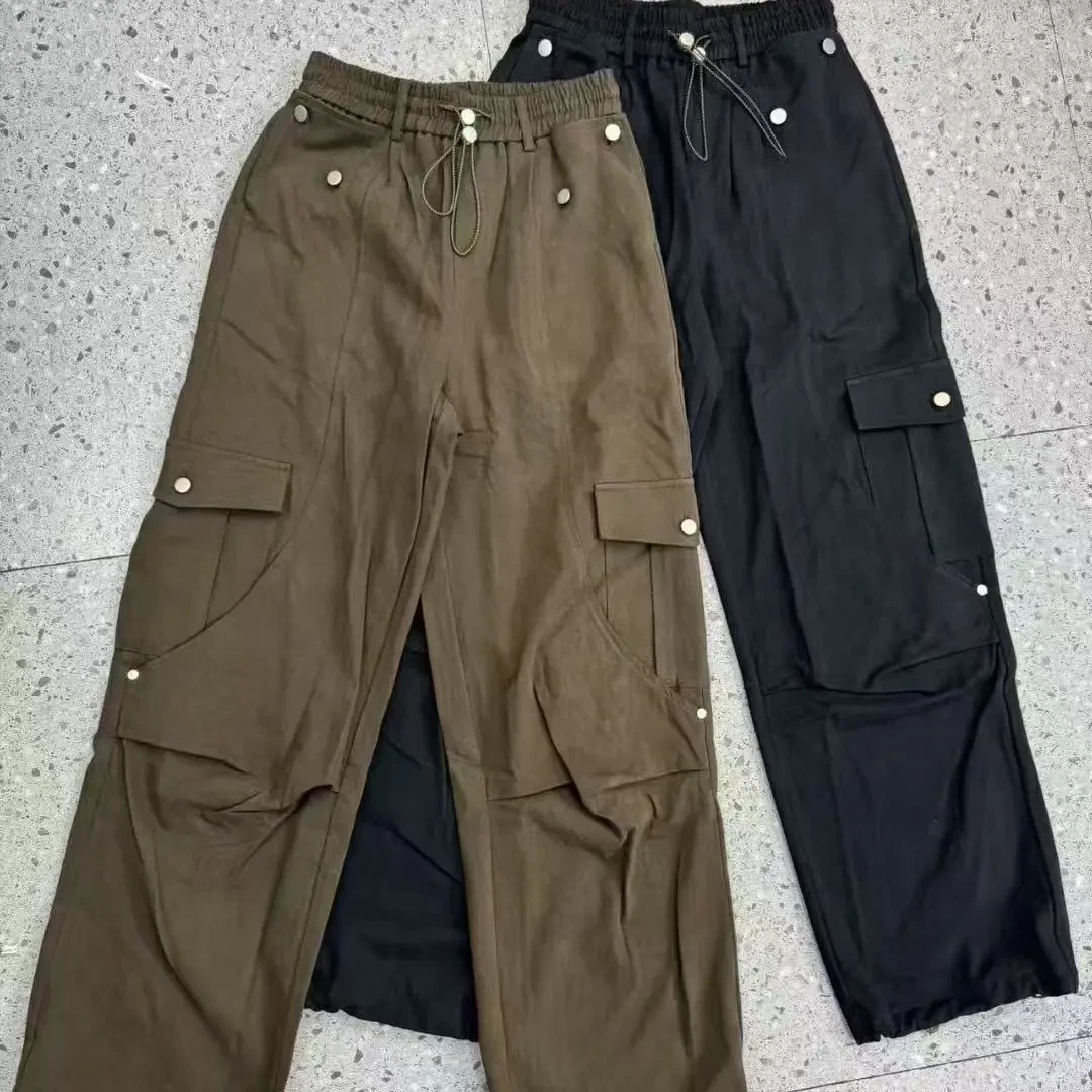 水洗阔腿工装裤裤子休闲裤秋季工装裤水洗时尚993912