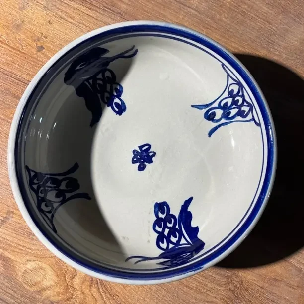 中式复古陶瓷加厚家用大汤碗小碗陶瓷碗创意手绘米饭碗青花瓷