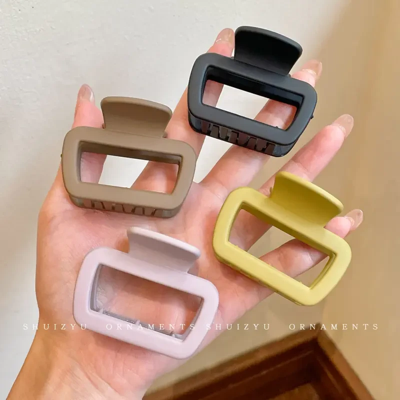 磨砂方形小号抓夹后脑勺半扎发鲨鱼夹女简约发夹高端发卡女款头饰