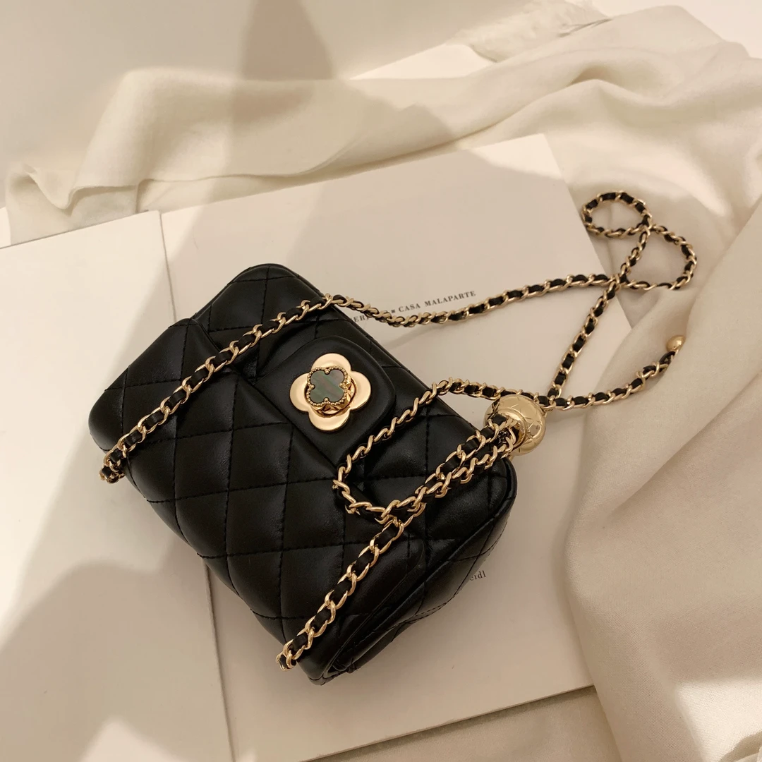 南风小铺 小方包 四叶菱格方胖子包包