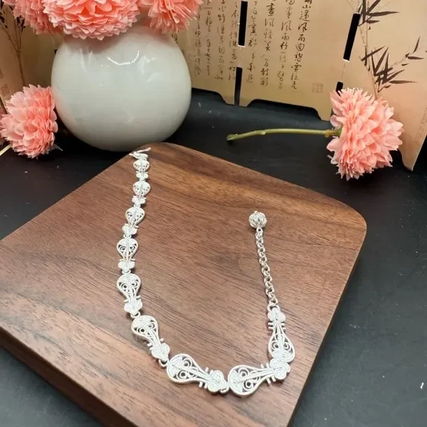 足银手链 足银琵琶精品手链