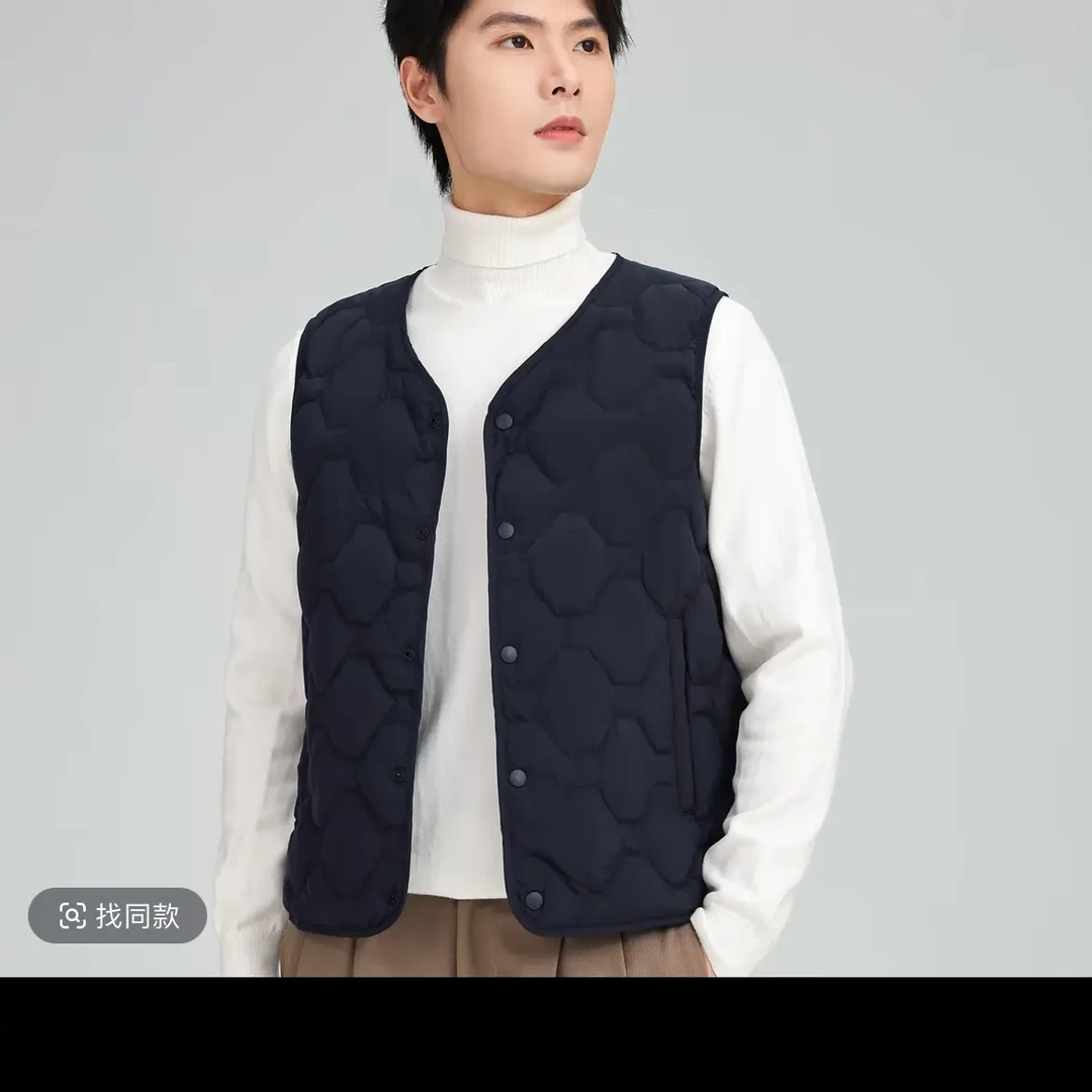 羽绒马甲男内外穿新款2025秋冬季轻薄款保暖鸭绒背心加大码肥马夹