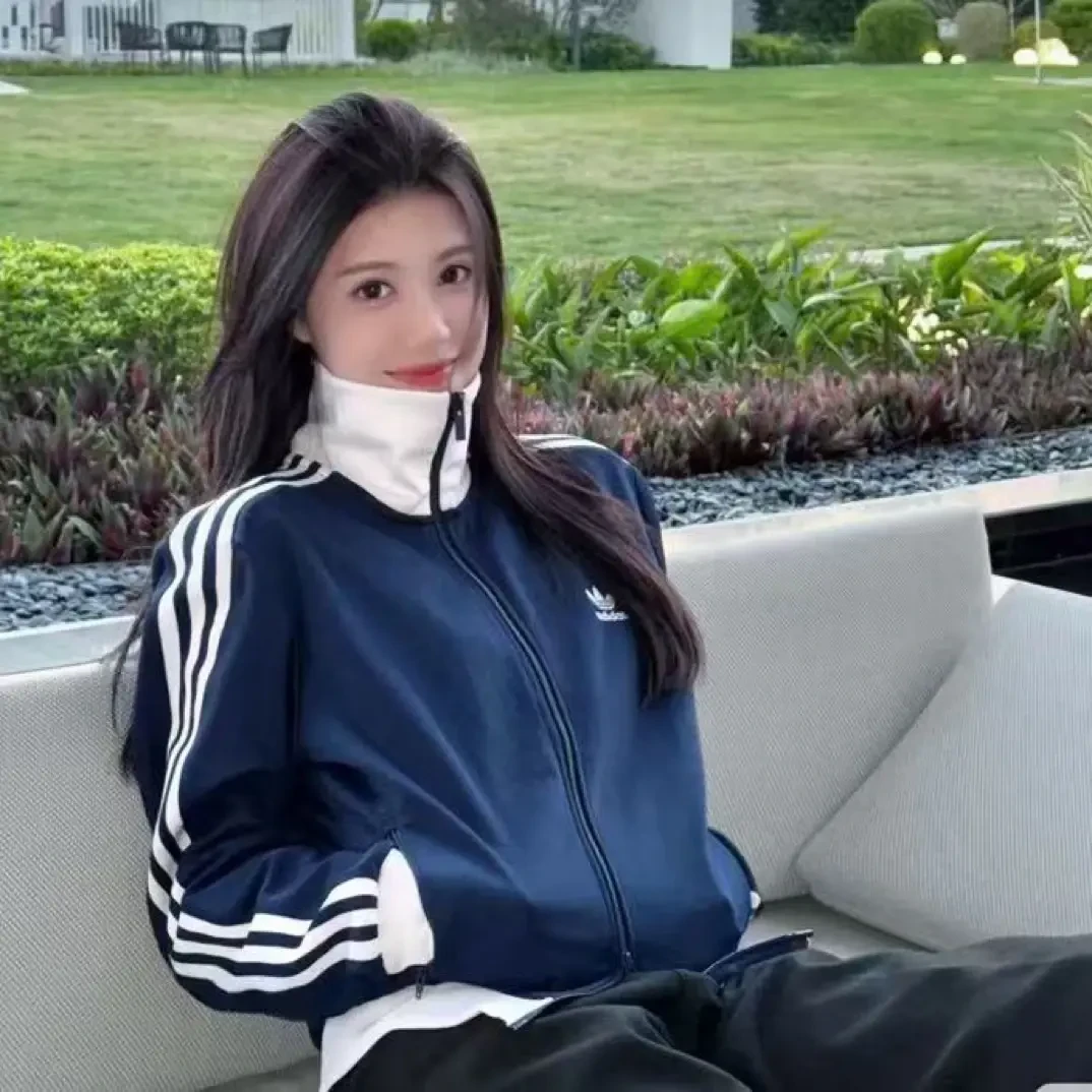 【商场撤柜】春秋款男女同款三条杠立领棒球服撞色系刺绣款