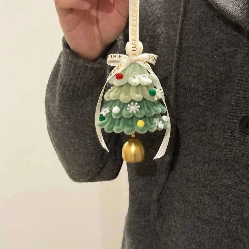 DIY扭扭棒圣诞树挂件手工diy雪花苹果圣诞树材料包驾车个人用品LW