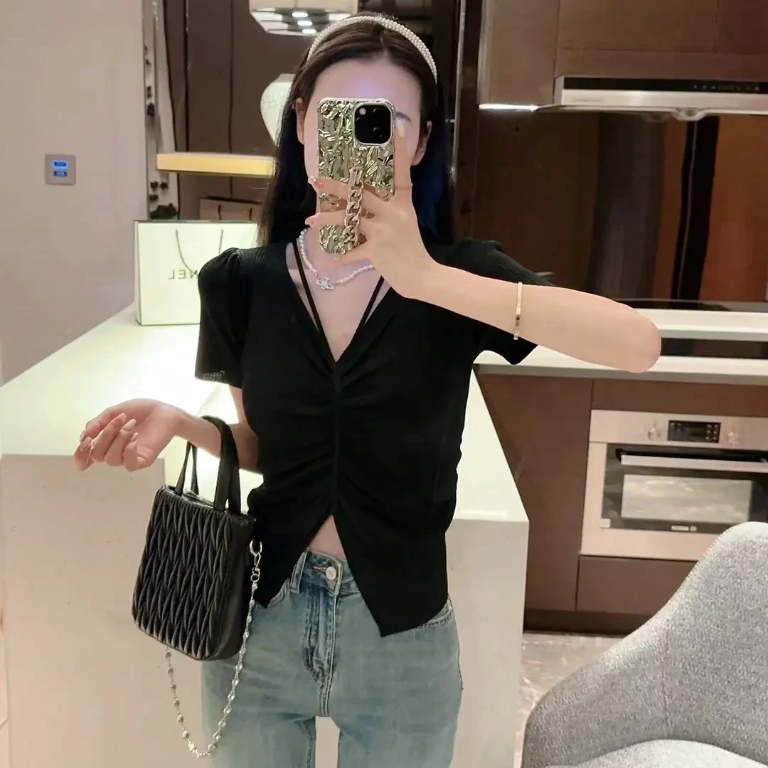 常规袖纯色毛针织衫显瘦上衣秋冬小众修身女装开叉设