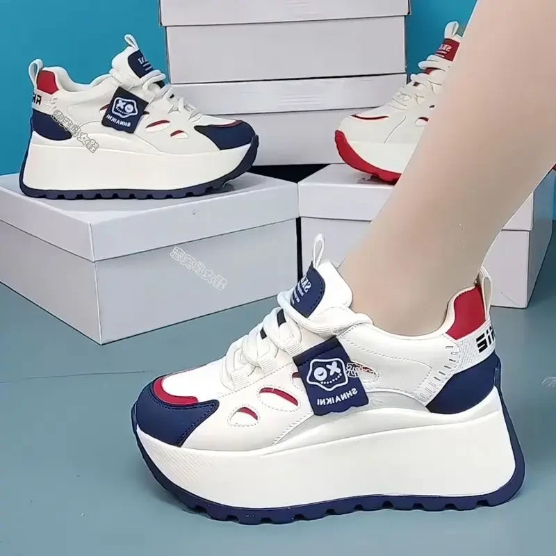 美拉德厚底增高老爹鞋子女2025秋百搭厚底松糕运动鞋小个子女鞋