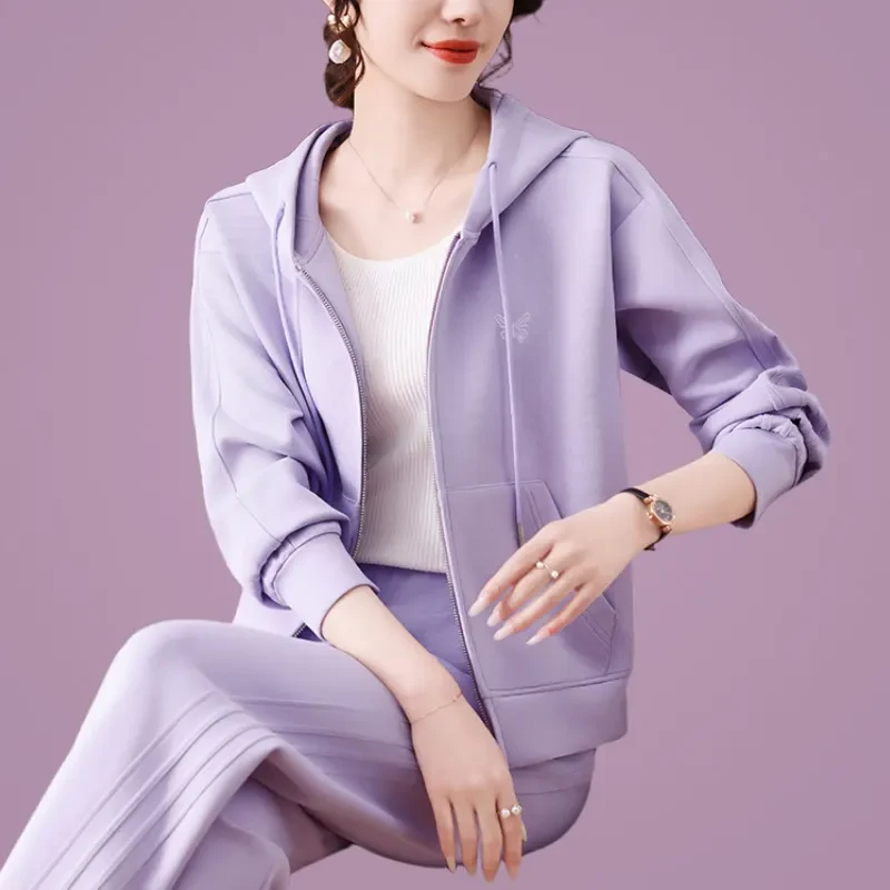 洋气中老年运动套装女春秋季百搭显瘦宽松两件套跑步服好看高品质