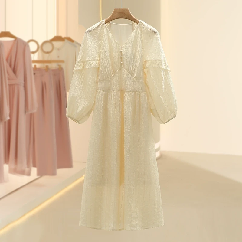 【Fy】温柔风甜美气质淑女连衣裙2025春季新款专柜撤柜品牌女装