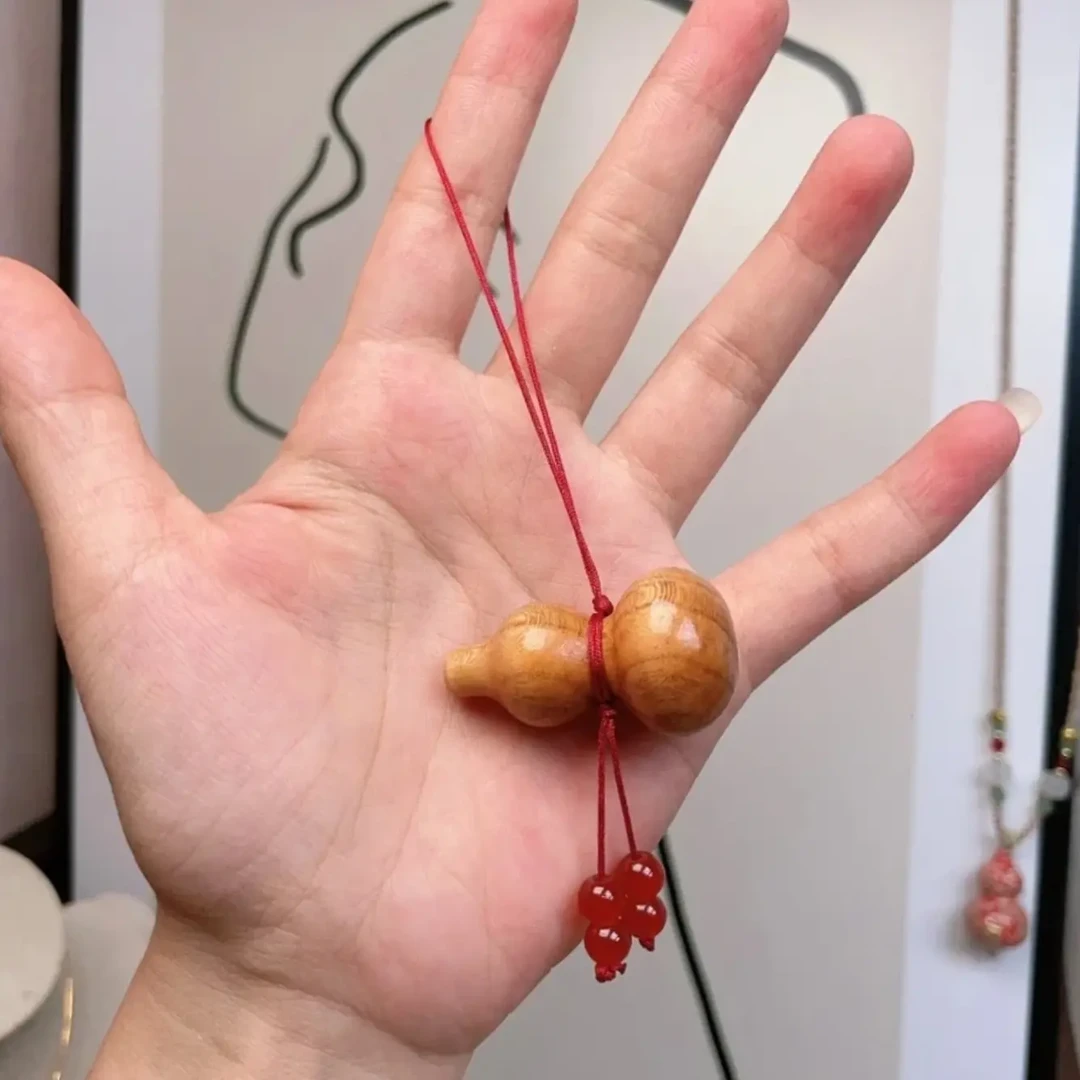 天然桃木雕刻葫芦挂件