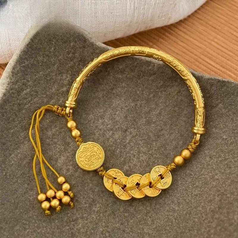 足银手镯 五路财神五钱帝999半镯新款情人节送女友生日礼物