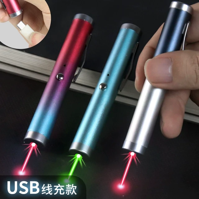 激光笔充电免费刻字射笔售楼USB充电激光手电筒红外线笔售楼部激