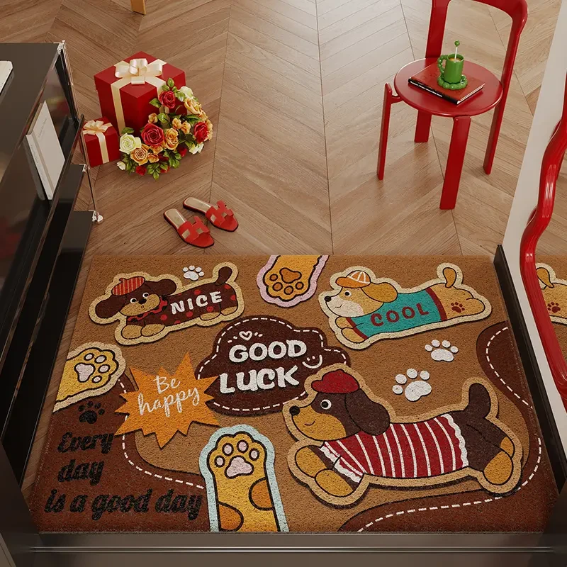 潮酷入户门卡通丝圈地垫防尘耐脏蹭土地垫美观时尚为你爱家添色彩