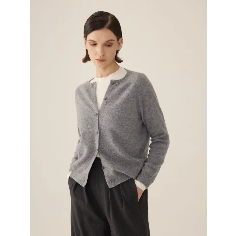 【COCOCOZI】秋冬新款满分羊毛纯色居家女针织衫243CO508M