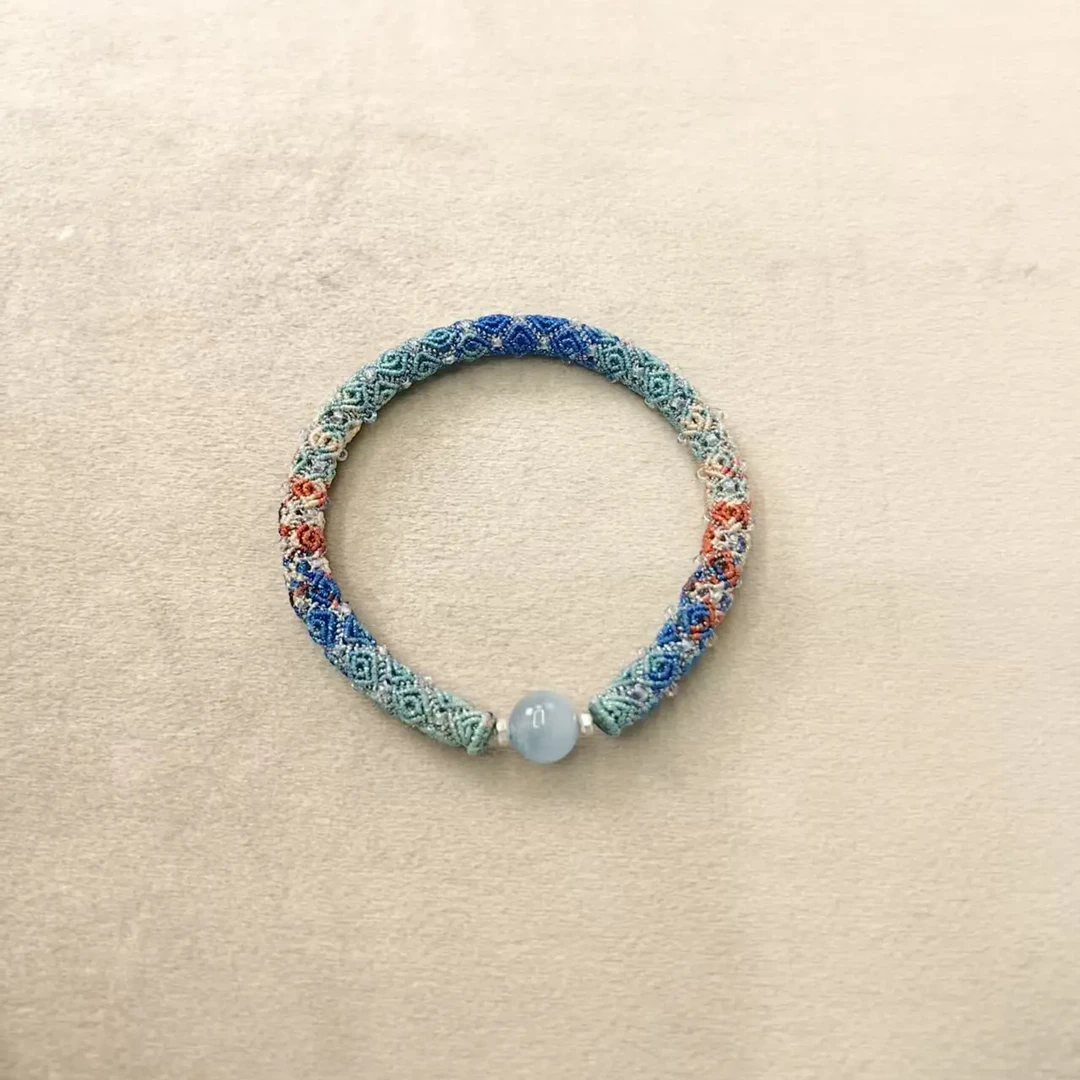 非金属布艺手链 复古小众回纹手绳立体结手环民族风百搭