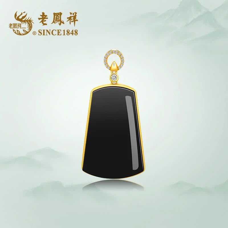 老鳯祥聚财无事牌项链气质古法简约时尚精美国风轻奢精致Q