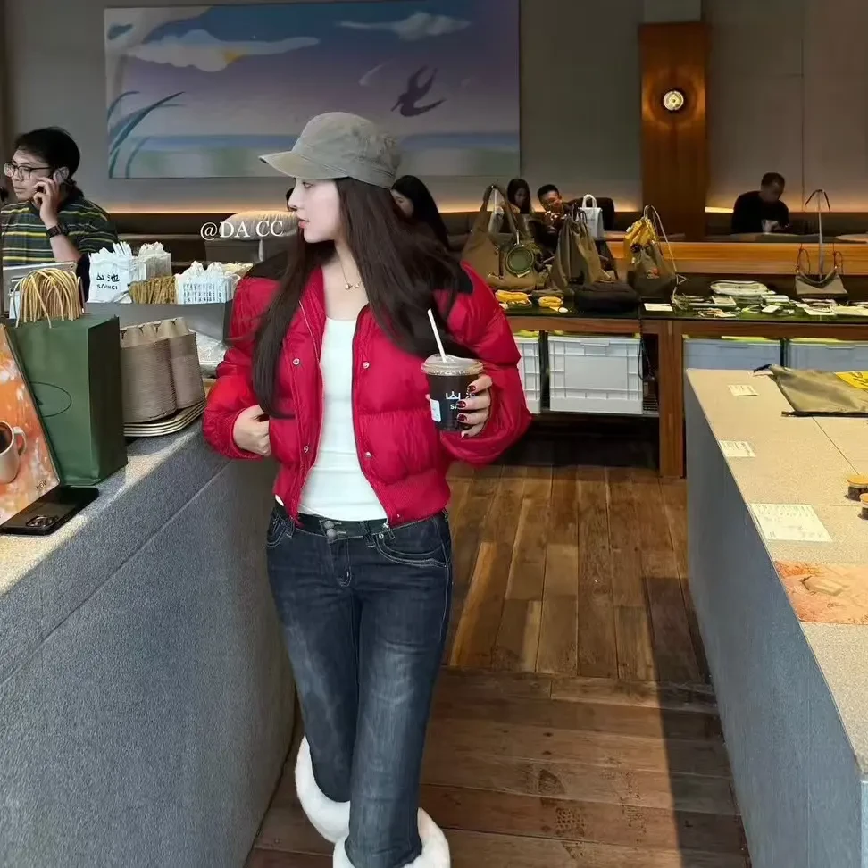 冬季圣诞款拼接领羽绒服加厚保暖时尚百搭 加厚保暖百搭卫裤