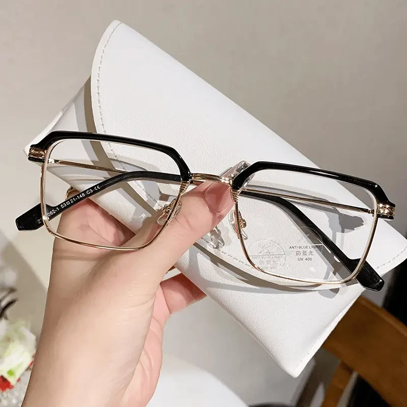 【专柜正品】时尚显年轻高端金属镜架眉框防蓝光老花复古半框百搭