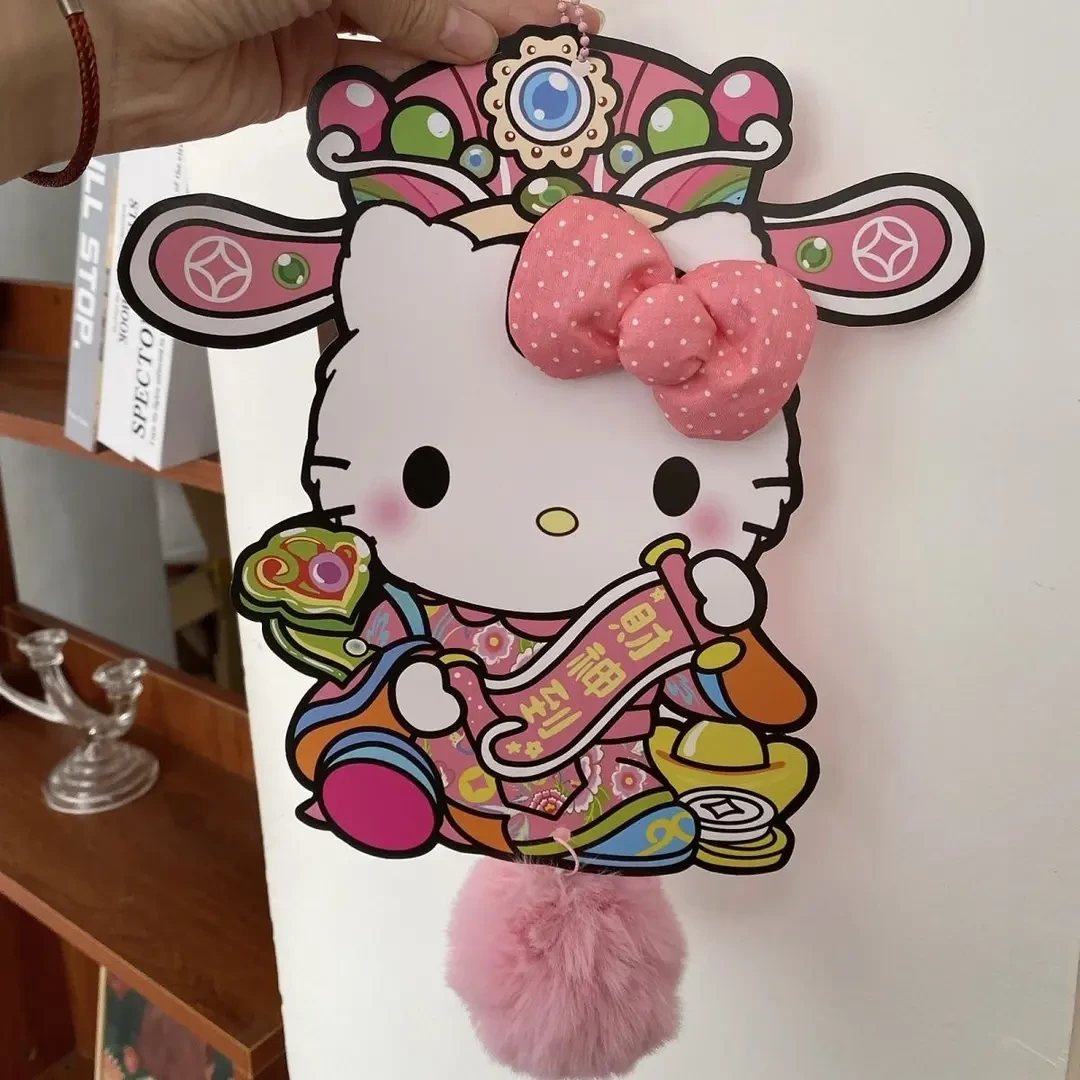 立体纸质招财HelloKitty财神壁饰可爱喜庆入户搬家挂件装饰品xx