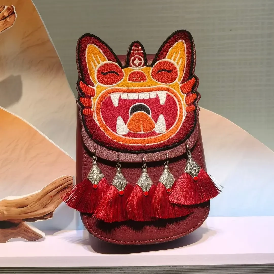 红谷HONGU瓦猫纳福手机包小众卡通潮流时尚可爱单肩包斜挎女包