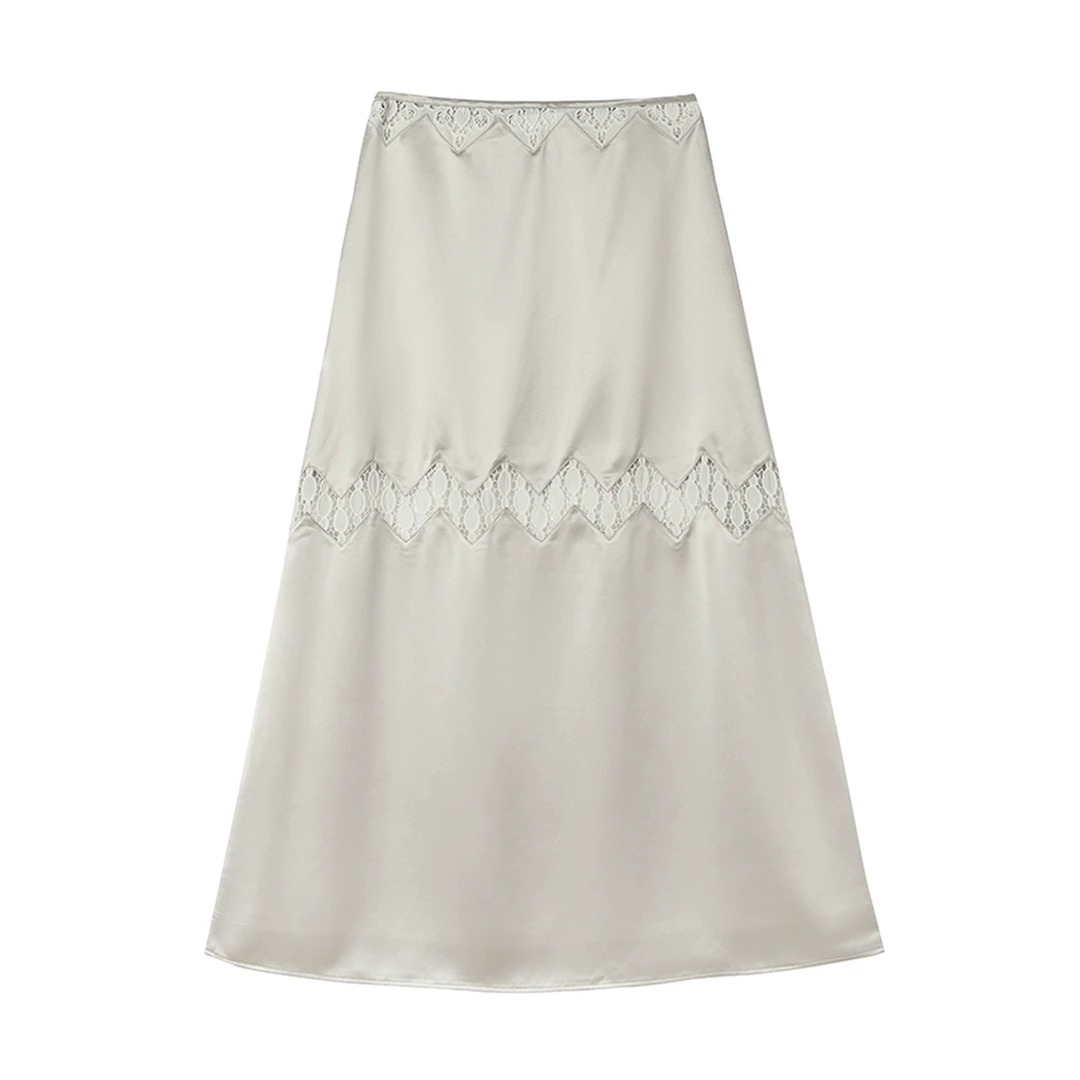 UHOOWU设计师品牌25早春菱形花边半身长裙DSC买手店AY5U03007