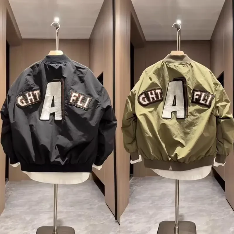 秋季新款男士潮牌痞帅时尚夹克外套潮流宽松休闲百搭情侣款棒球服