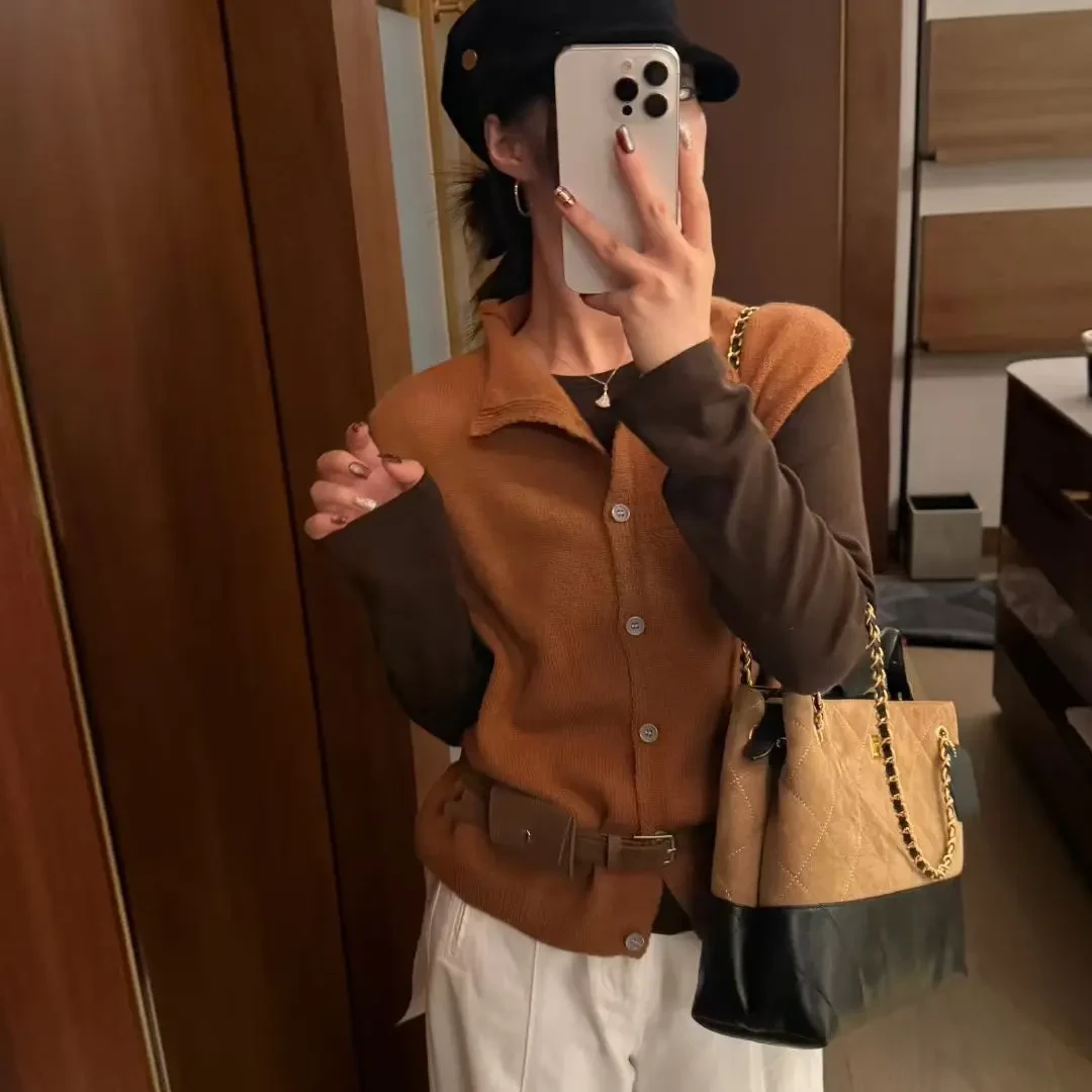 灰灰呀！配腰带！韩系设计感百搭显瘦针织马甲+长袖打底衫两件套装