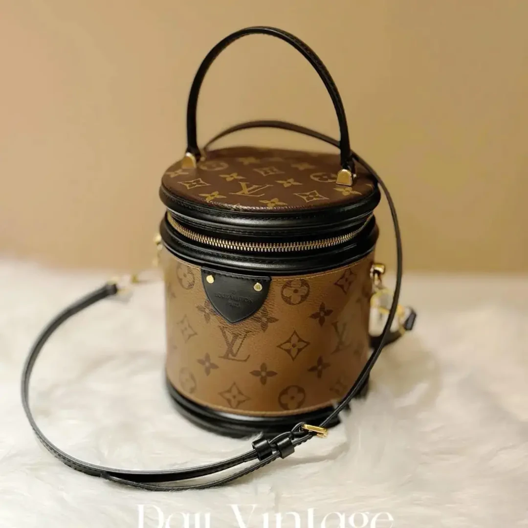 99新 LouisVuitton/路易威登 大吉中古/lv路易威登老花发财桶斜挎