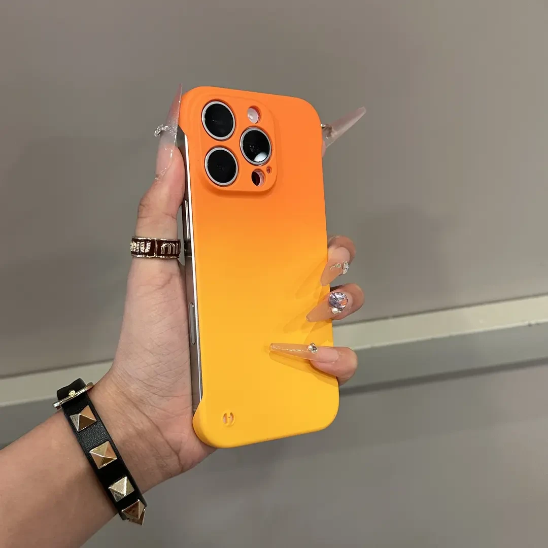 新款渐变无边框适用苹果16promax手机壳华为oppo小米15vivo散热13