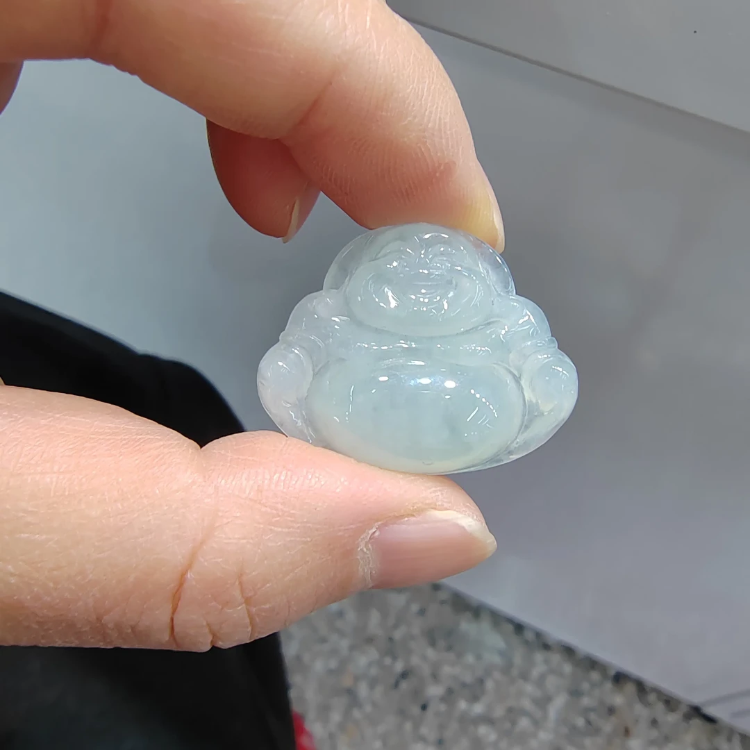 天然A货翡翠佛公吊坠