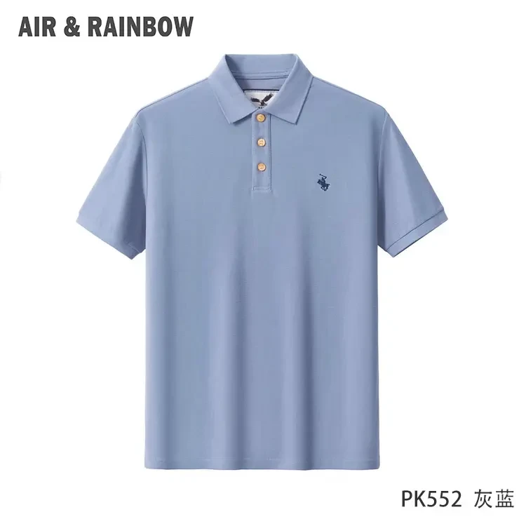 【210克丝光棉】透气百搭马仔刺绣闲男士商务翻领短袖POLO衫PK552
