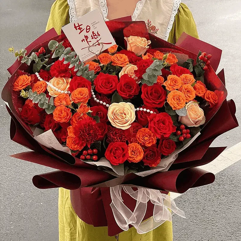 乔迁之喜暖居开业花篮花束开业庆典花篮大吉一对鲜花订购花束鲜花