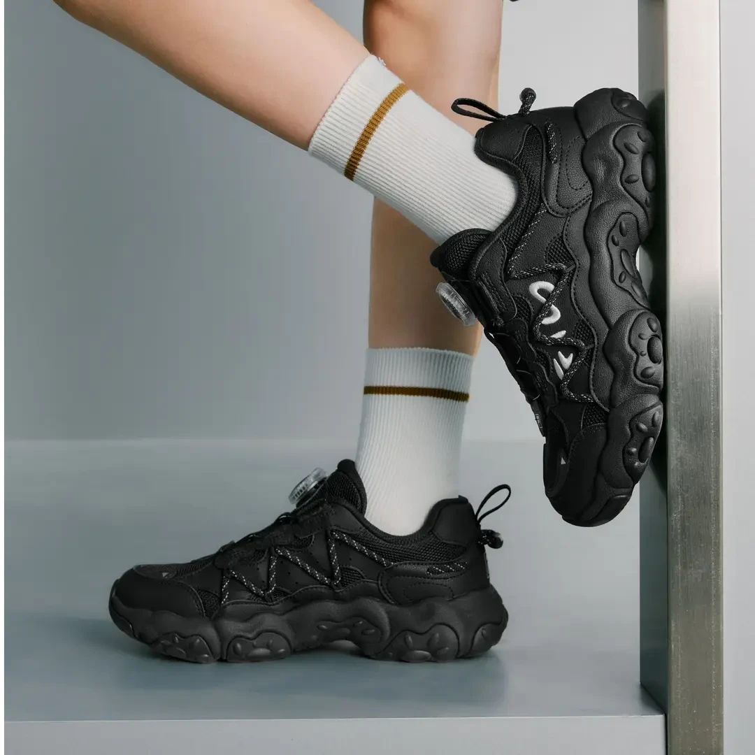 【斐乐儿童猫爪6】中大童冬季保暖【流光风】百搭时尚复古猫爪跑鞋