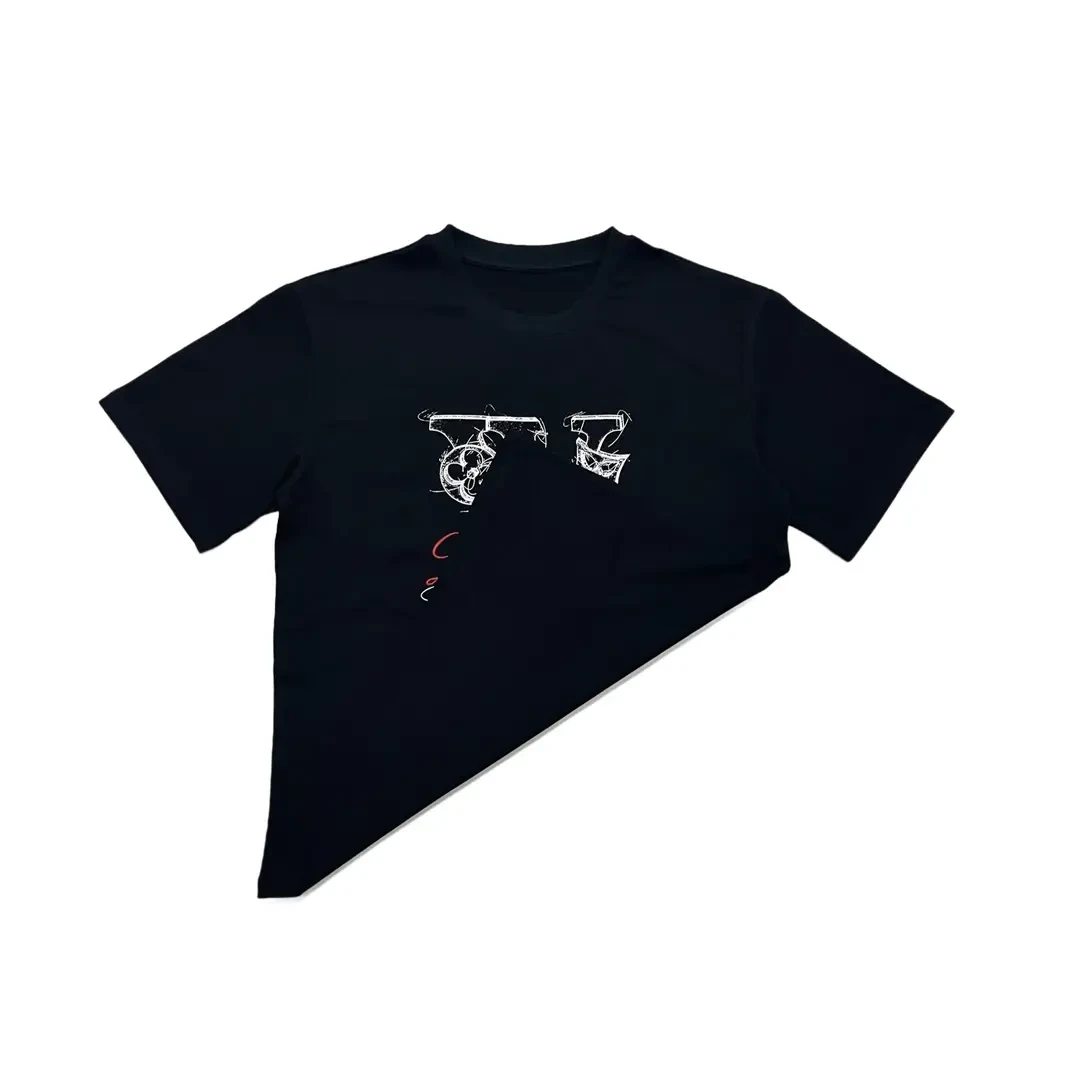 【COCODOVEY】街头简约百搭绘画线条圆领短袖T恤7389