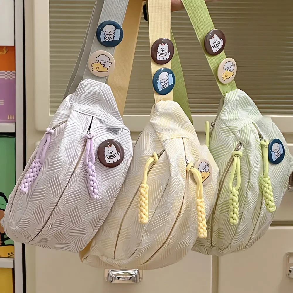 简约休闲ins风包包女小清新森系斜挎包运动胸包小众学生百搭腰包