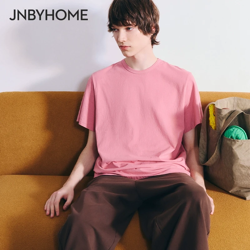 JNBYHOME江南布衣25新圆领爆款上衣纯棉短袖宽松纯色t恤外穿女