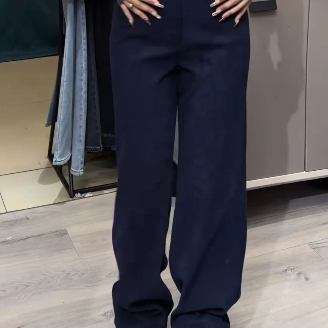 秋冬加绒灯芯绒直筒女宽松显瘦百搭长裤