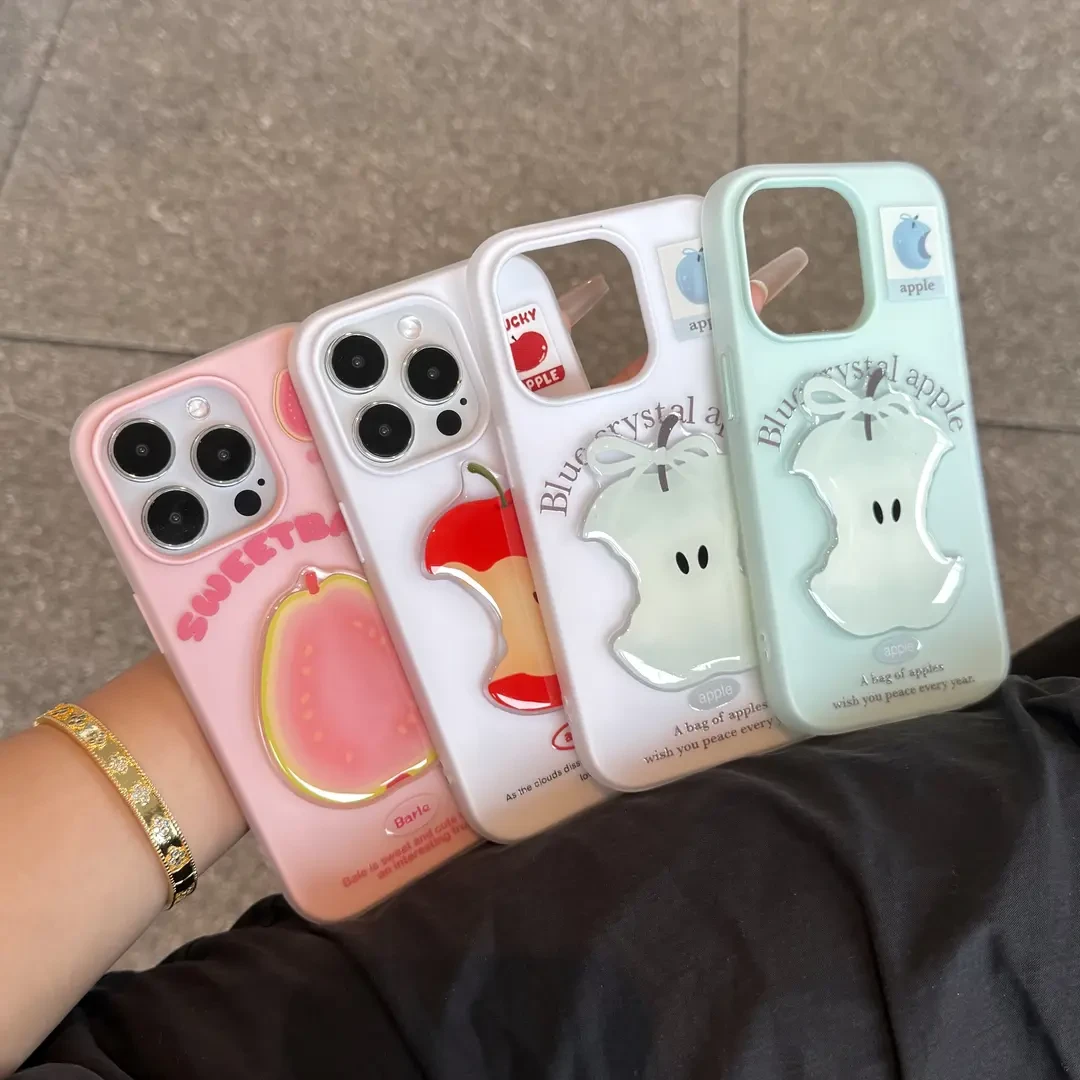 趣味水果立体贴件适用苹果16肤感二合一手机壳华为vivo小米15oppo