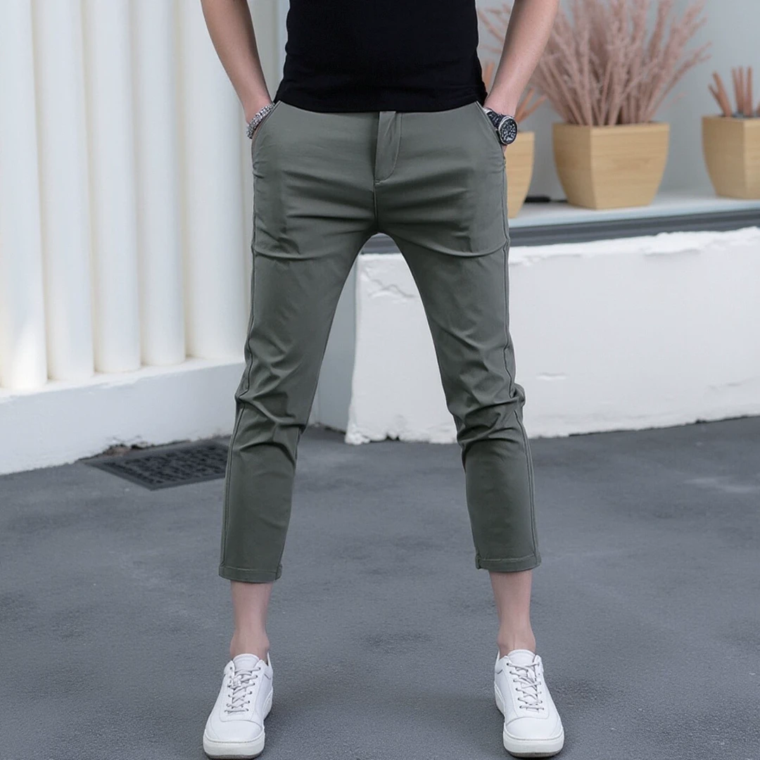 英伦商务九分裤男男士休闲裤韩版西裤八分裤潮牌男款裤子七分裤男