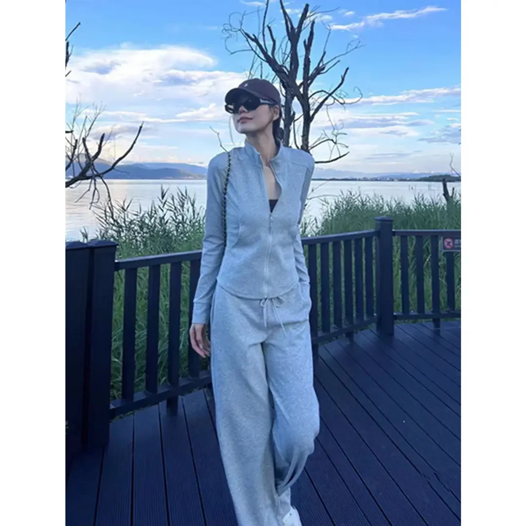 巨好看的早秋套装时尚洋气减龄休闲开衫卫衣外套运动阔腿裤两件套