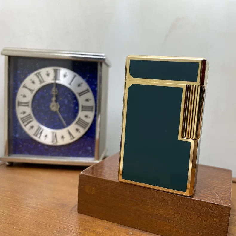 原品保证！S.T.Dupont都彭L1系列 金色绿漆大号款打火机Ax