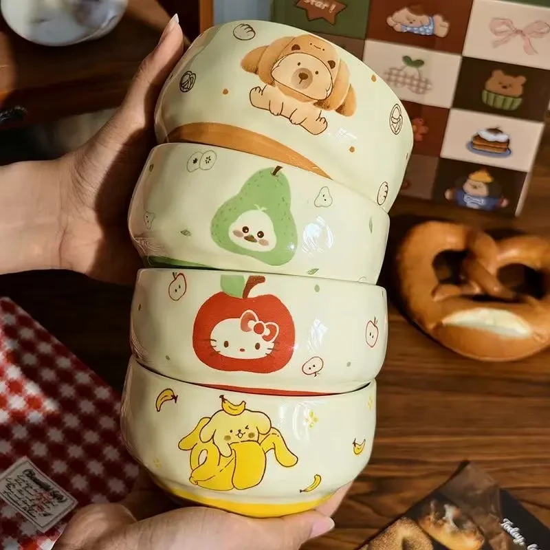 水果卡通ins餐具饭碗家用少女陶瓷甜品高颜值釉下彩可爱潮C783